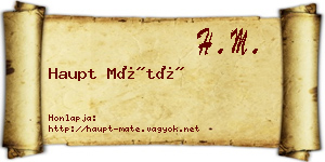 Haupt Máté névjegykártya