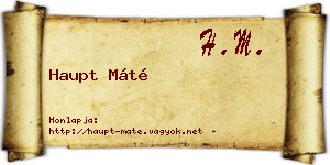 Haupt Máté névjegykártya