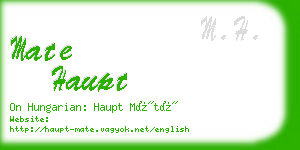 mate haupt business card